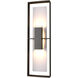 Shadow Box 2 Light 34 inch Coastal Oil Rub Bronze and Coastal Burnished Steel Outdoor Sconce in Coastal Oil Rubbed Bronze/Coastal Burnished Steel, Tall