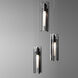 Exos Glass 5 Light 13.5 inch Black Pendant Ceiling Light in Clear, Standard