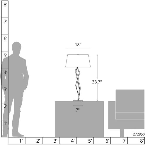 Facet 33.7 inch 100 watt Modern Brass Table Lamp Portable Light in Flax