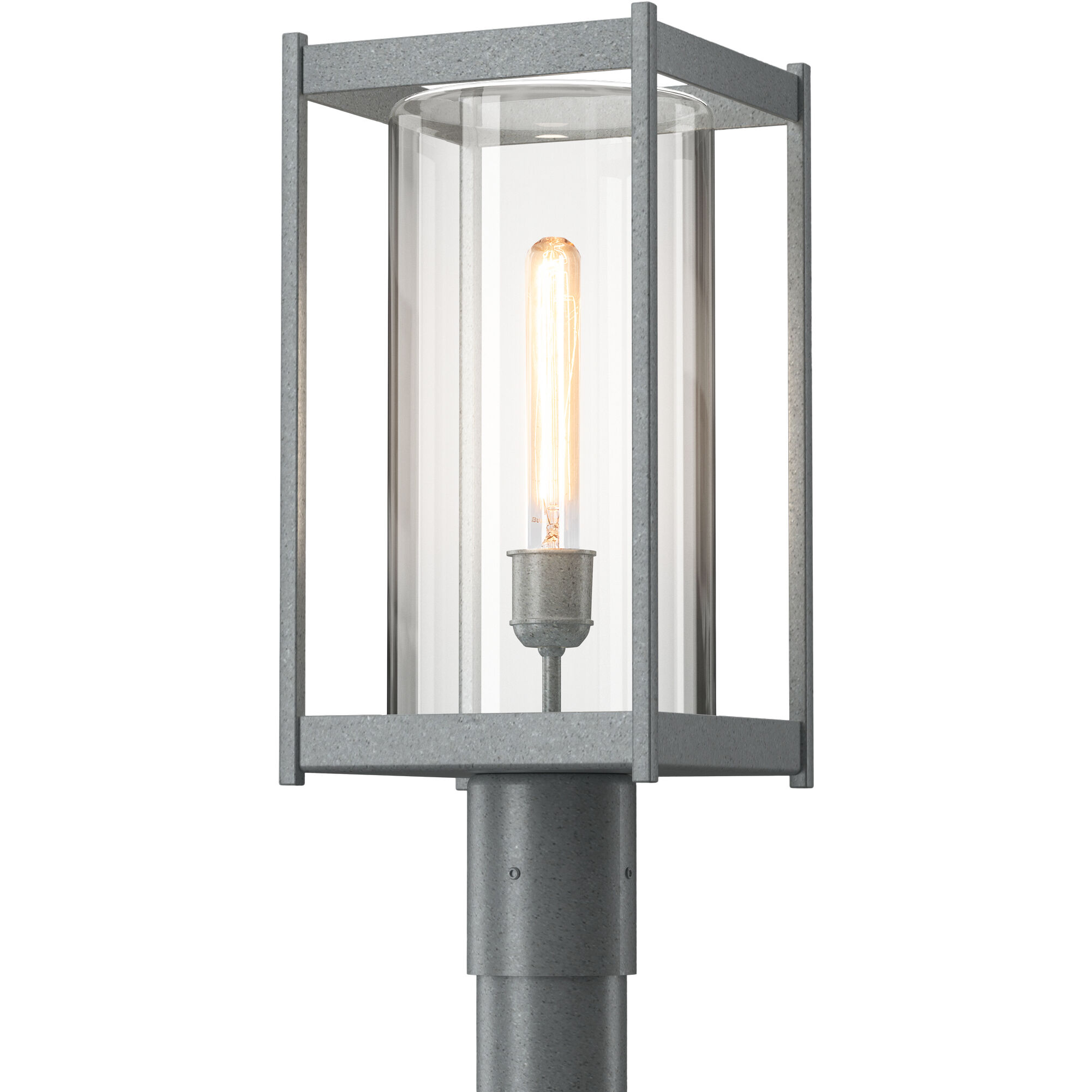 Cela 1 Light 18.6 inch Coastal Burnished Steel Outdoor Post Light in Clear