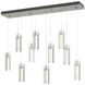 Exos Glass 10 Light 44.5 inch Sterling Pendant Ceiling Light in Clear, Standard