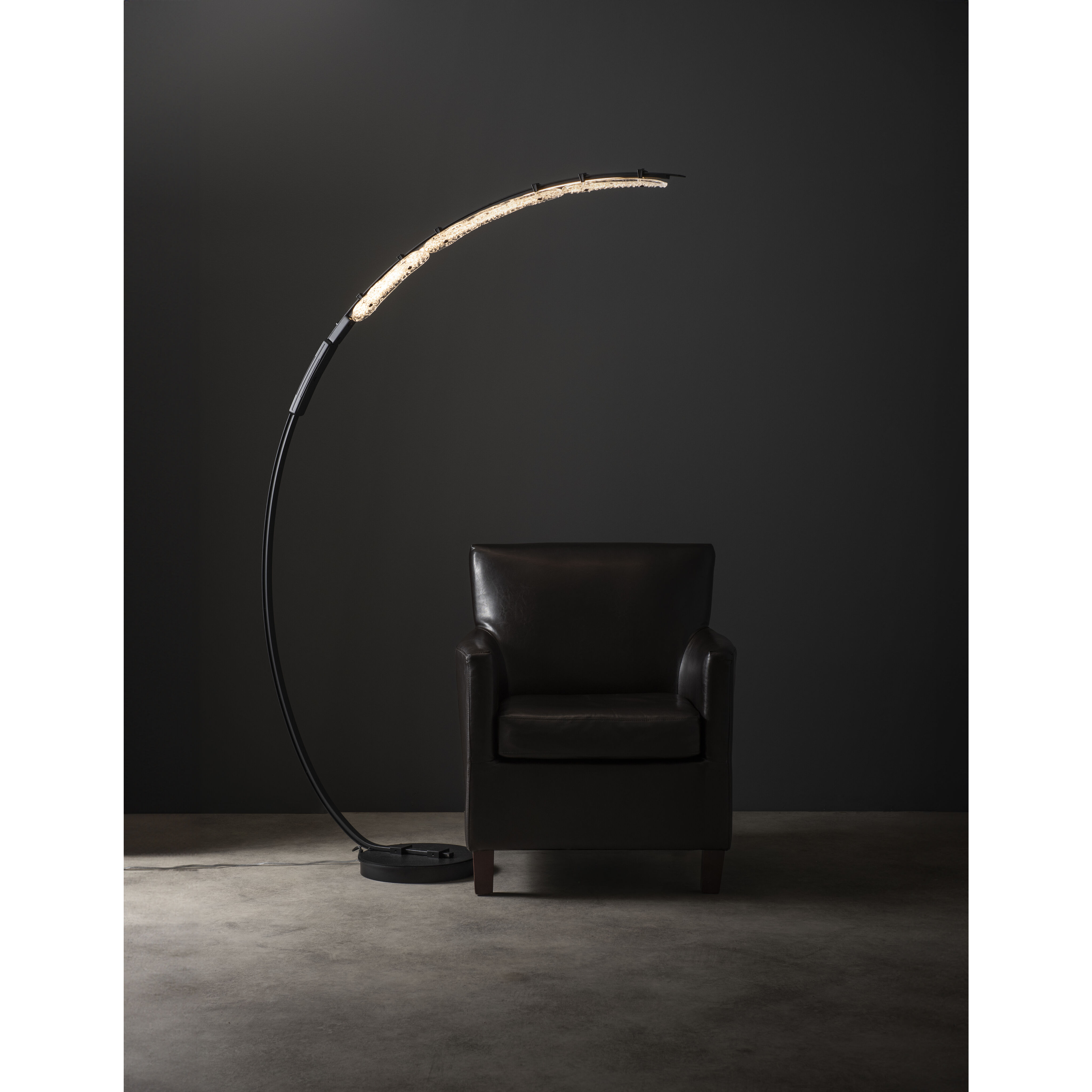 Glissade 80 inch 16.80 watt Black Arc Floor Lamp Portable Light