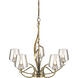Flora 5 Light 26.7 inch Modern Brass Chandelier Ceiling Light in Clear