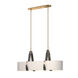 Saratoga 4 Light 46 inch Antique Brass Pendant Ceiling Light in Leather Black, Flax, Oval