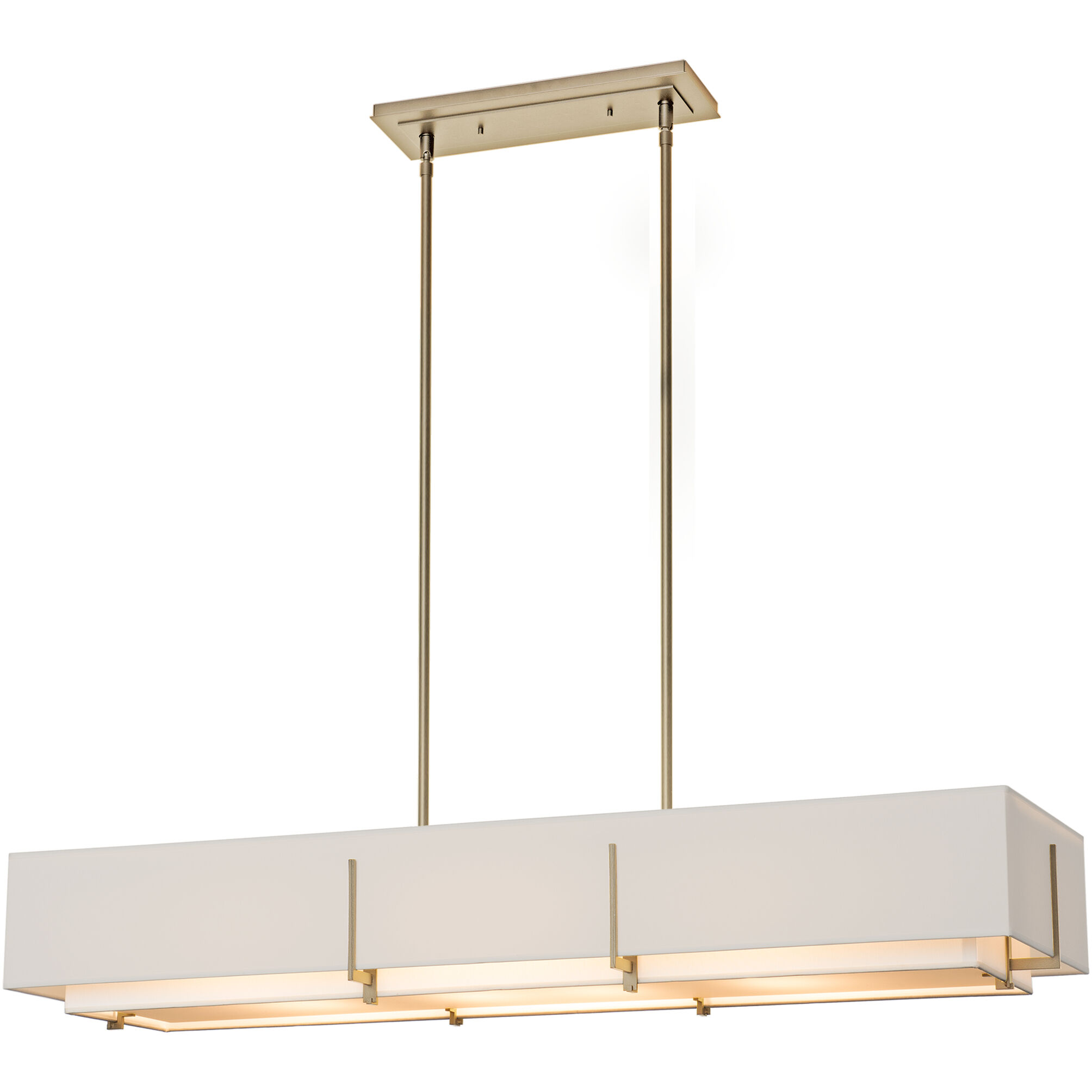 Exos 4 Light 46.6 inch Soft Gold Pendant Ceiling Light in Natural Anna/Flax