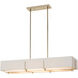 Exos 4 Light 46.6 inch Soft Gold Pendant Ceiling Light in Natural Anna/Flax