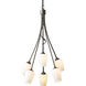 Flora 6 Light 23.1 inch Dark Smoke Chandelier Ceiling Light in Opal