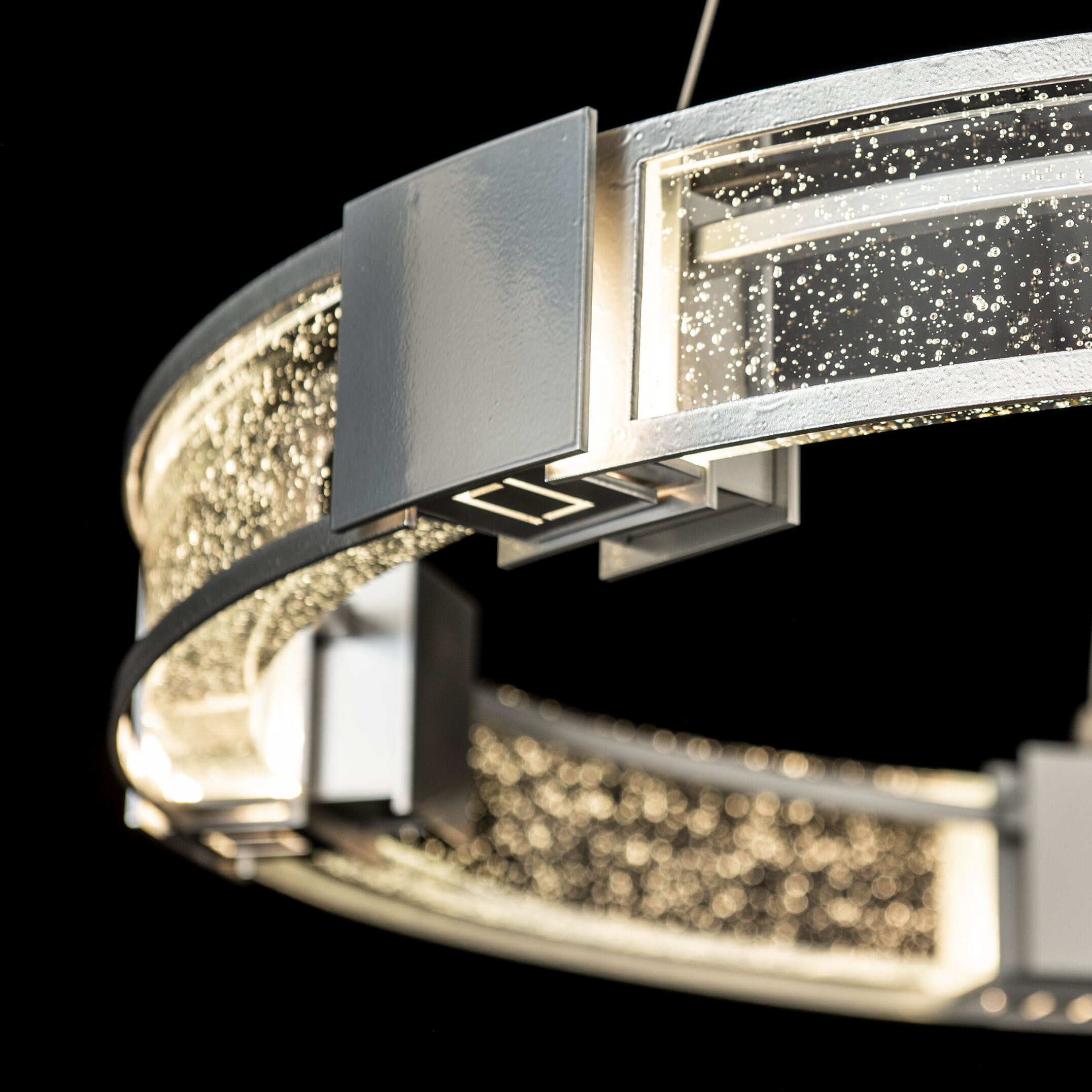 Aura 6 Light 28.9 inch Sterling Pendant Ceiling Light in Seeded Clear