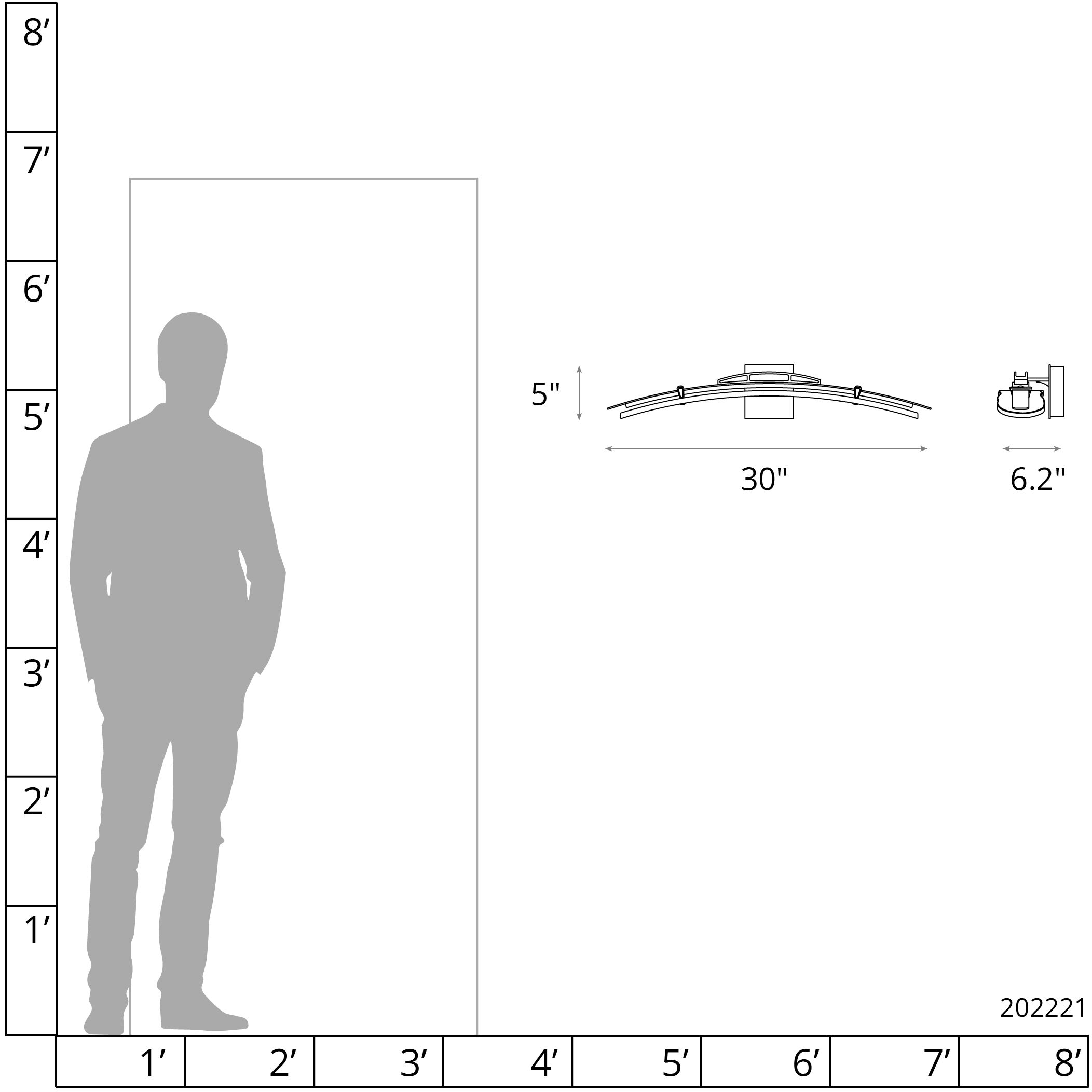 Glissade LED 30 inch Modern Brass Bath Sconce Wall Light