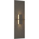 Aperture 1 Light 6.5 inch Dark Smoke ADA Vertical Sconce Wall Light in White Art