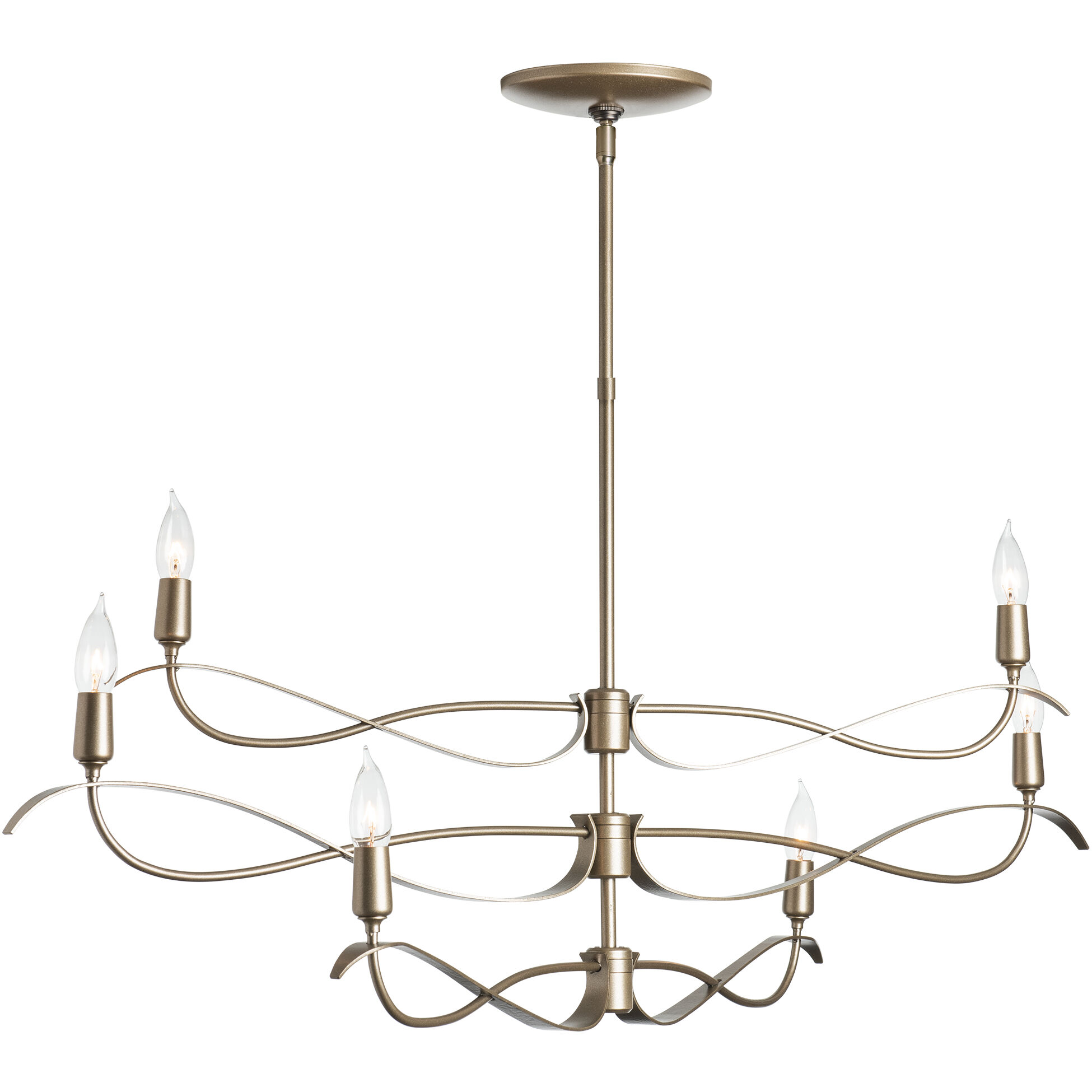 Willow 6 Light 43.5 inch Vintage Platinum Chandelier Ceiling Light, Small