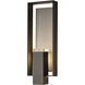 Shadow Box 1 Light 21.2 inch Coastal Natural Iron/Coastal Black Outdoor Sconce, Large