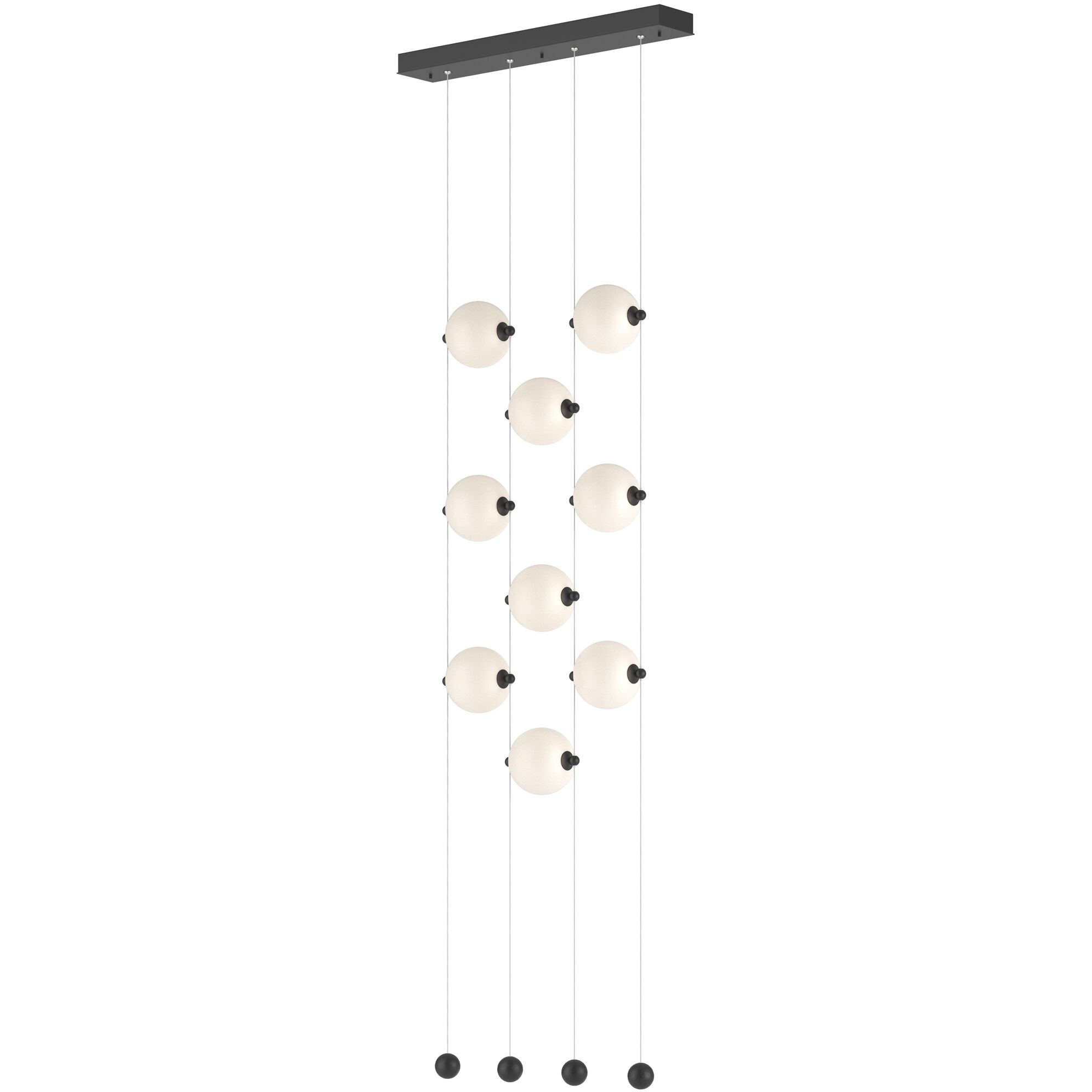 Abacus LED 22.3 inch Black Ceiling-to-Floor Pendant Ceiling Light in Opal
