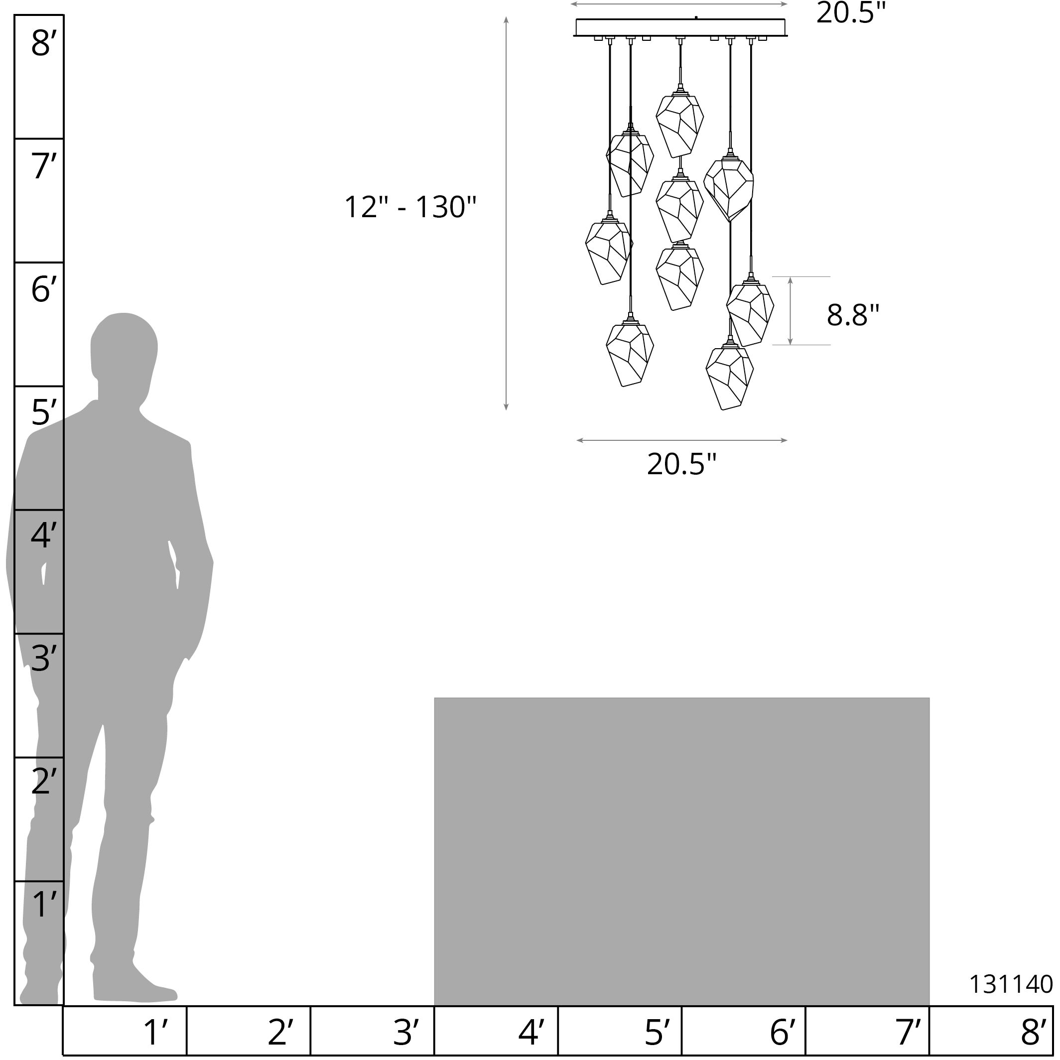 Chrysalis 9 Light 20.5 inch Dark Smoke Pendant Ceiling Light in Black Crystal, Small
