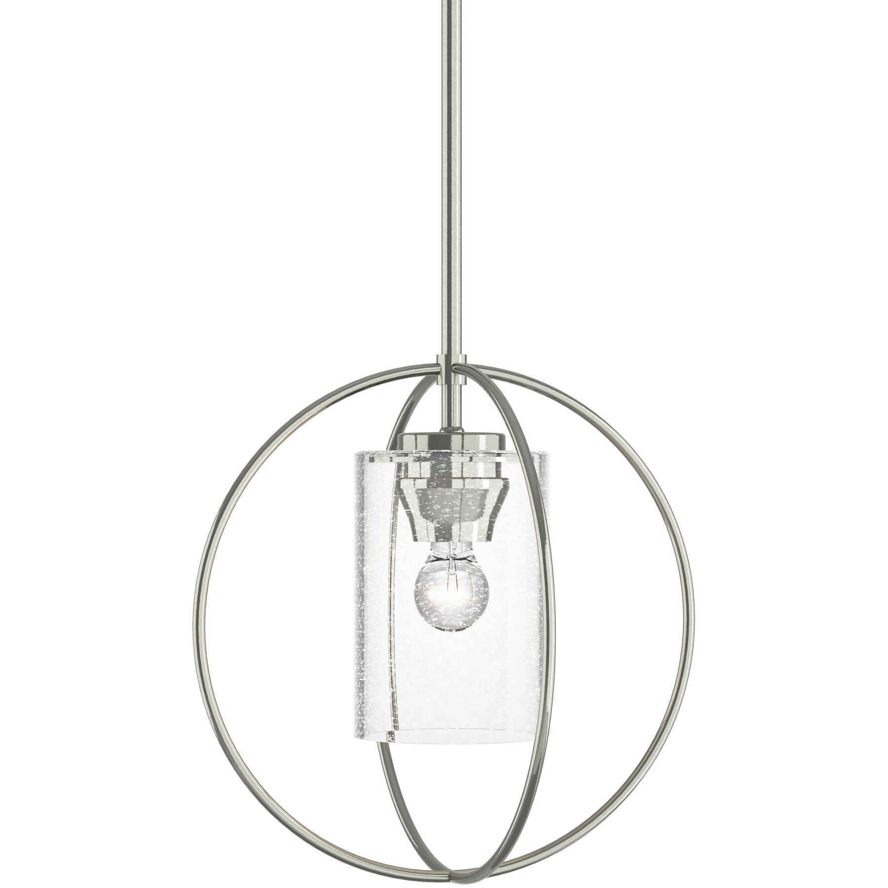 Rhythm 1 Light 11.3 inch Sterling Mini Pendant Ceiling Light in Seeded Clear