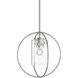 Rhythm 1 Light 11.3 inch Sterling Mini Pendant Ceiling Light in Seeded Clear