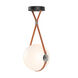 Derby LED 14.9 inch Black with Polished Nickel Pendant Ceiling Light in Leather Chestnut/Hubbardton forge Branded Plate, Black/Polished Nickel, Standard