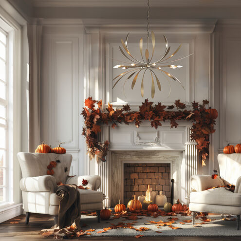 Dahlia 10 Light 48.9 inch Soft Gold Chandelier Ceiling Light, Large