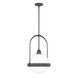 Atlas 1 Light 13.9 inch Natural Iron Pendant Ceiling Light in Opaline