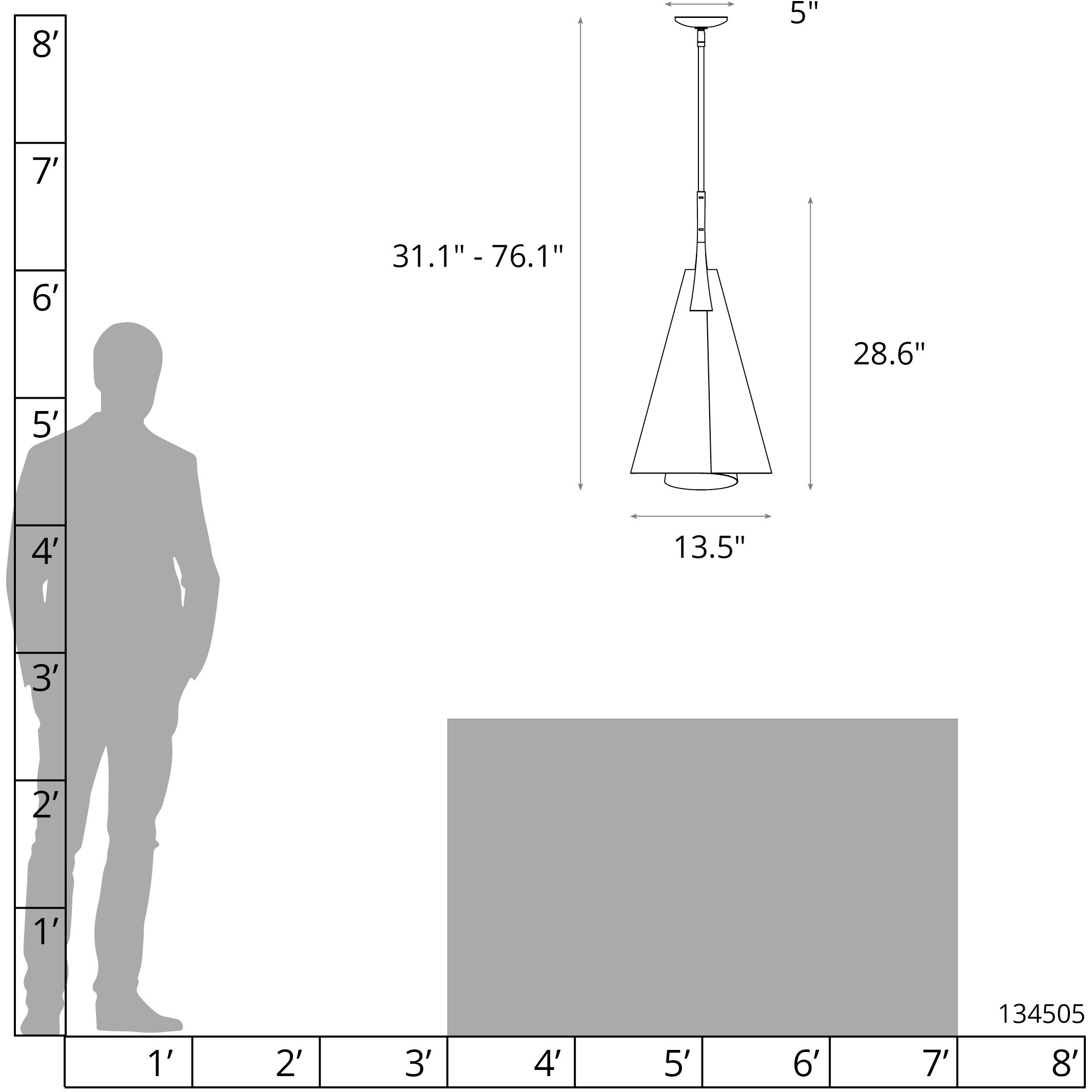 Mobius 1 Light 13.5 inch Bronze Pendant Ceiling Light, Tall