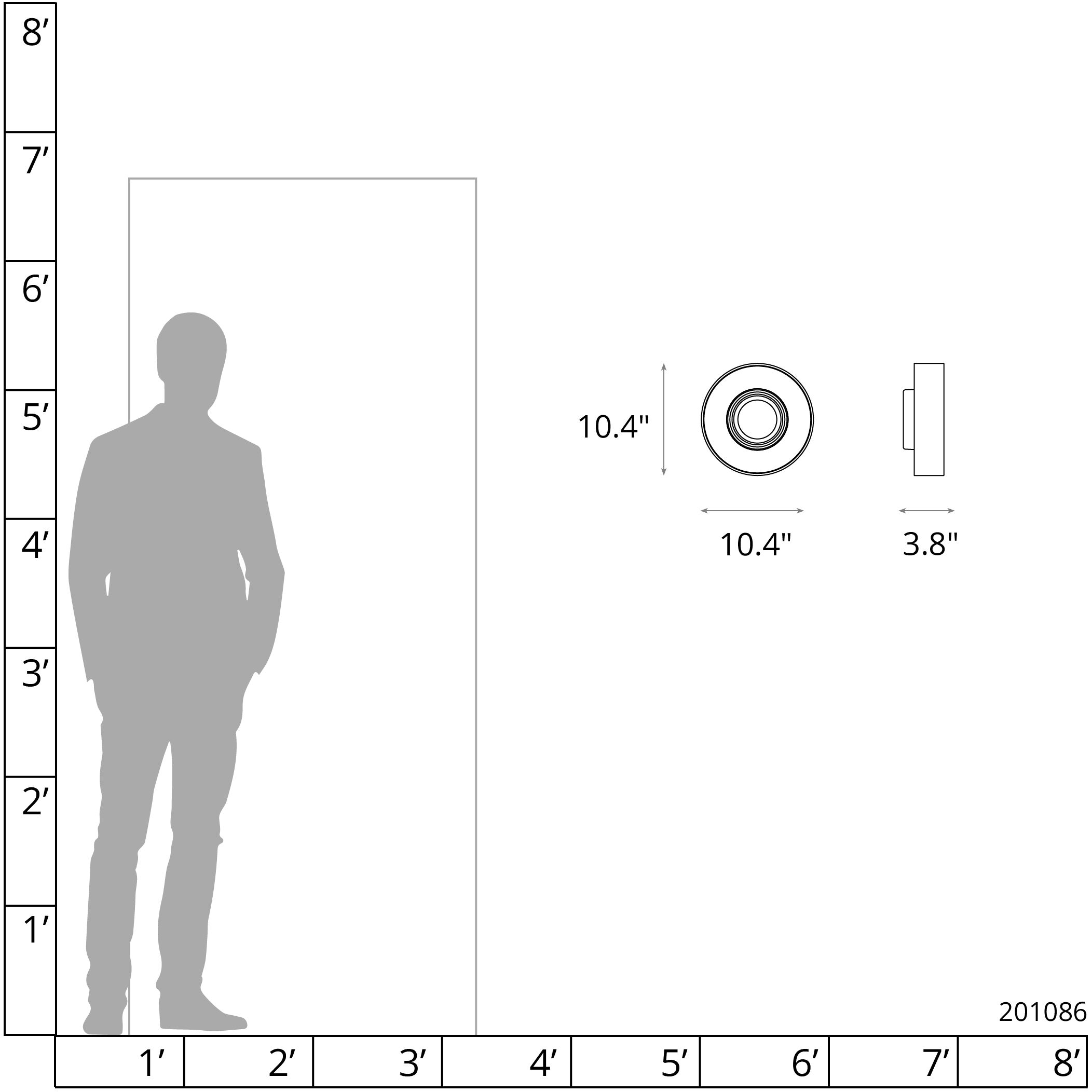 Focal LED White and Natural Iron ADA Sconce/Flush Mount Wall Light