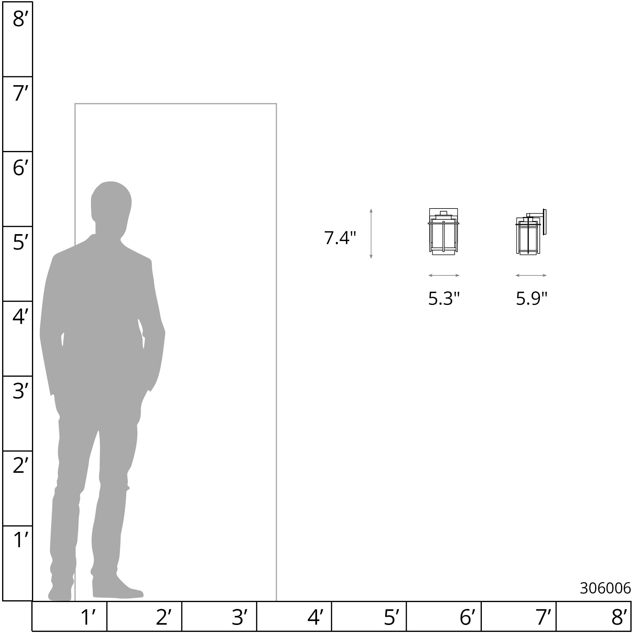 Tourou 1 Light 7.4 inch Coastal Black Outdoor Sconce, Small