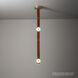 Art & Alchemy SNAPS LED 4 inch Modern Brass Pendant Ceiling Light in Chestnut Leather with Alabaster, Small