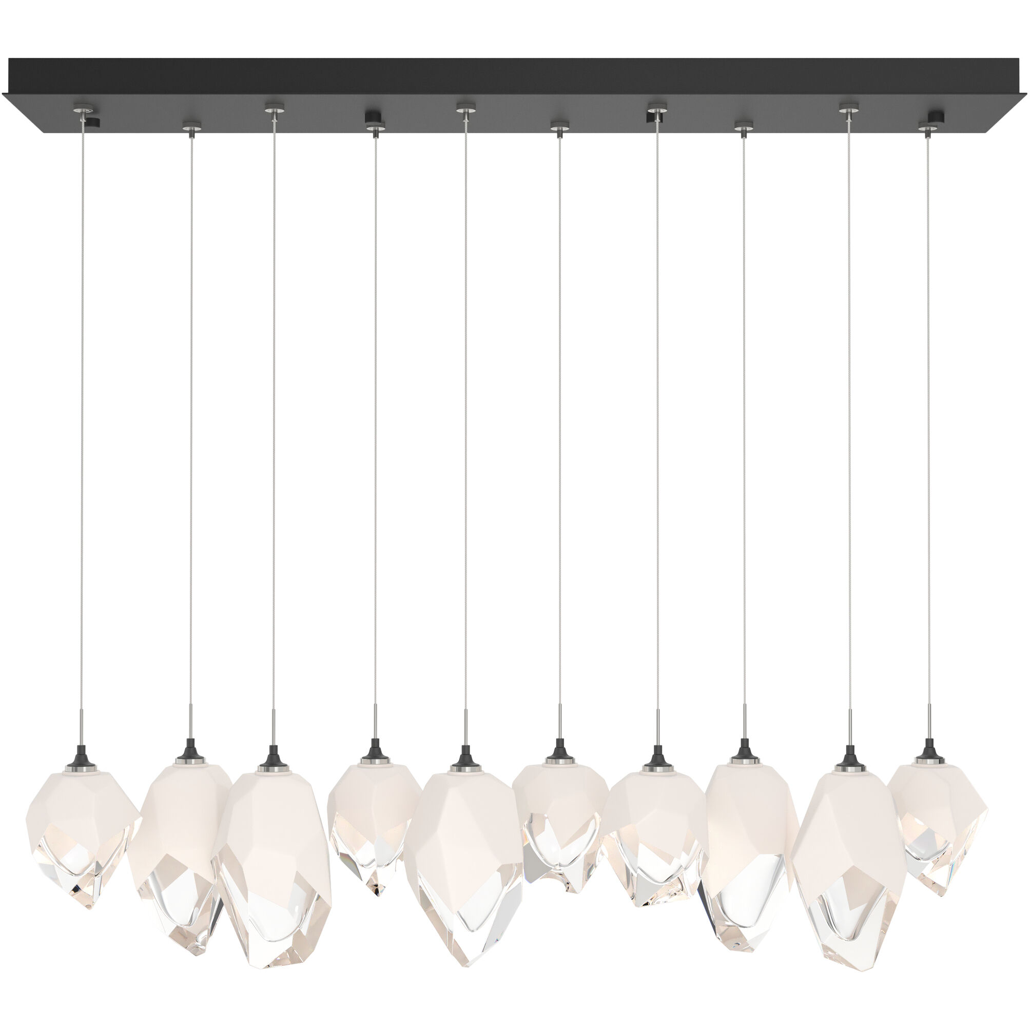 Chrysalis 10 Light 10.1 inch Black Pendant Ceiling Light in White Crystal