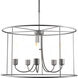 Portico 5 Light 32 inch Coastal Burnished Steel Outdoor Pendant in Opal, Drum