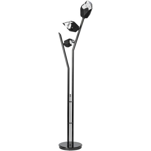 Chrysalis 74.4 inch 5 watt Ink Floor Lamp Portable Light in Black Crystal