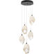 Chrysalis 5 Light 16.1 inch Black Pendant Ceiling Light in White Crystal, Standard