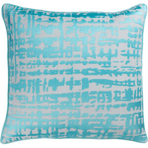 Hessian 18 inch Aqua, Light Gray Pillow Kit
