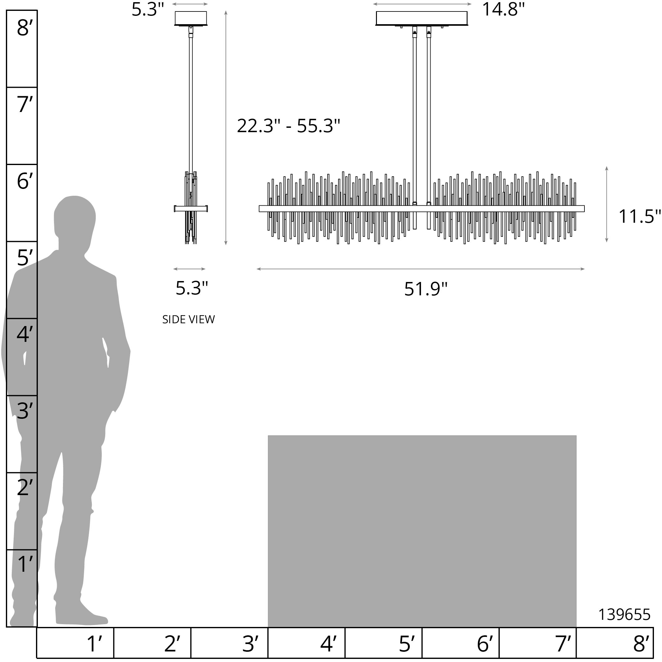 Gossamer LED 51.9 inch Bronze/Soft Gold Pendant Ceiling Light, Large