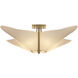 Kirigami 4 Light 22.5 inch Modern Brass Semi-Flush Ceiling Light