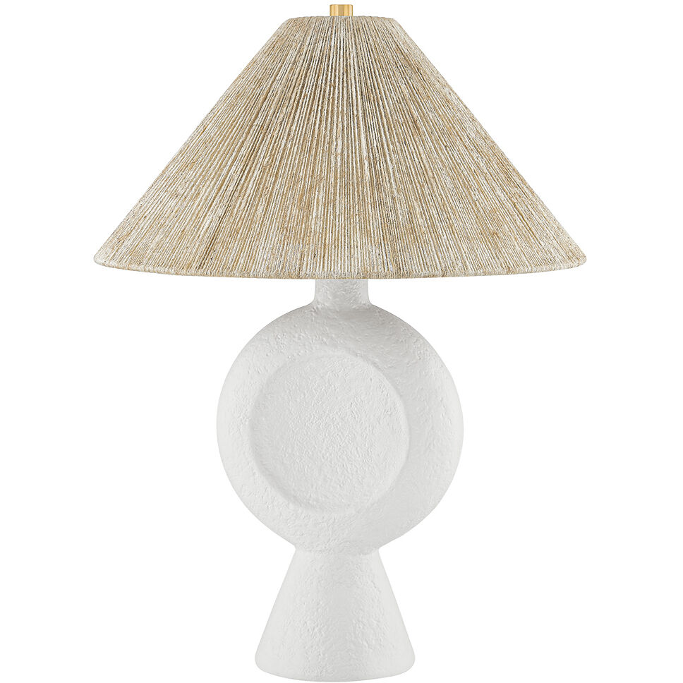 Centella 24.25 inch 15.00 watt Aged Brass and White Plaster Table Lamp Portable Light