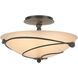 Forged Leaves 2 Light 13.5 inch Dark Smoke Semi-Flush Ceiling Light in Sand