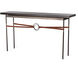 Equus 60 X 14 inch Dark Smoke and Dark Smoke Console Table in Chestnut Leather with Maple Espresso, Wood Top
