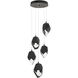 Chrysalis 5 Light 16.1 inch Natural Iron Pendant Ceiling Light in Black Crystal, Large