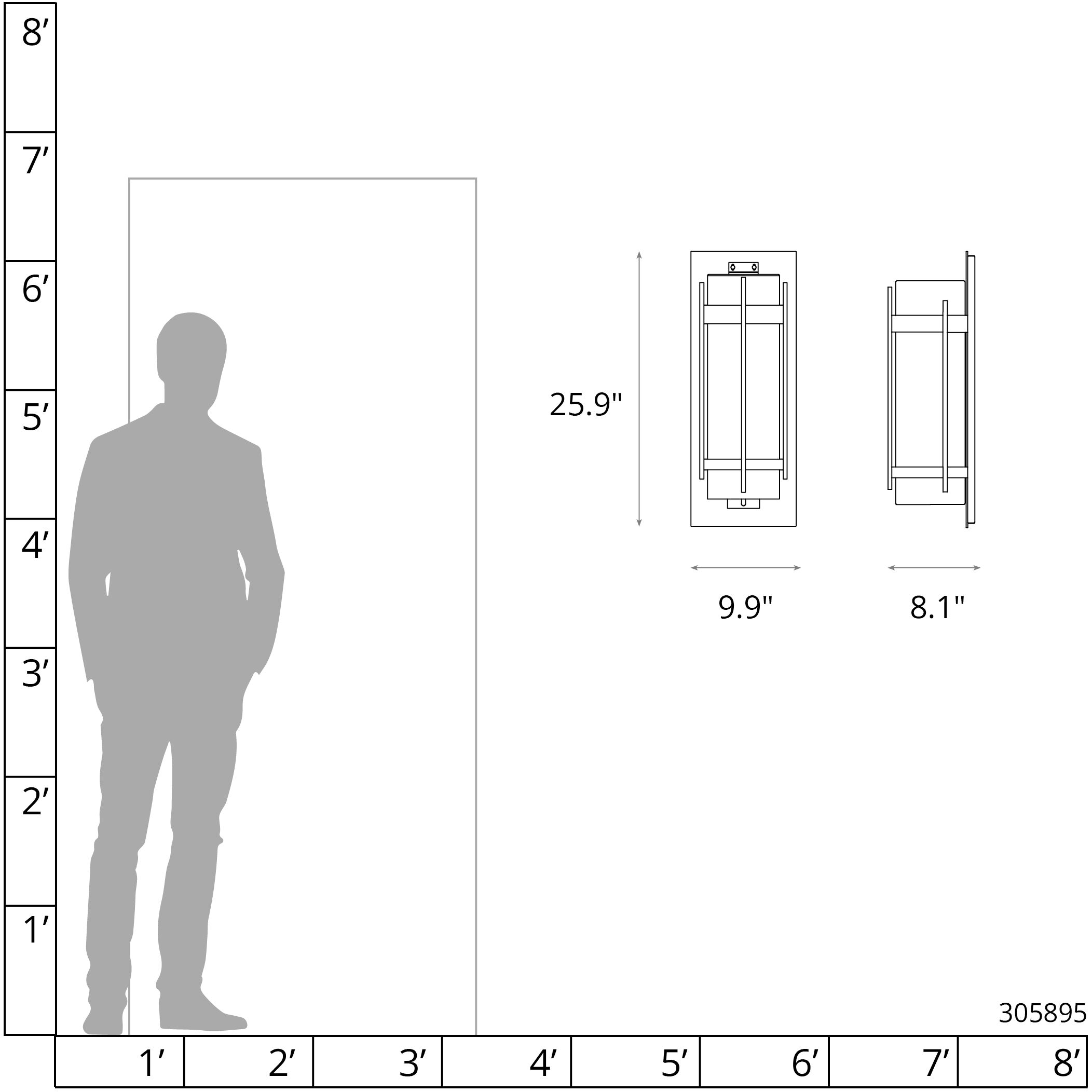 Banded 1 Light 25.9 inch Coastal Black Outdoor Sconce, Extra Large