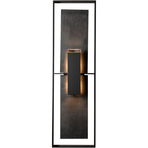 Shadow Box 2 Light 34 inch Coastal Black Outdoor Sconce, Tall