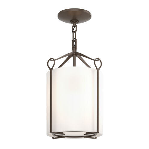 Bow 1 Light 9.8 inch Bronze Semi-Flush Ceiling Light in Opal