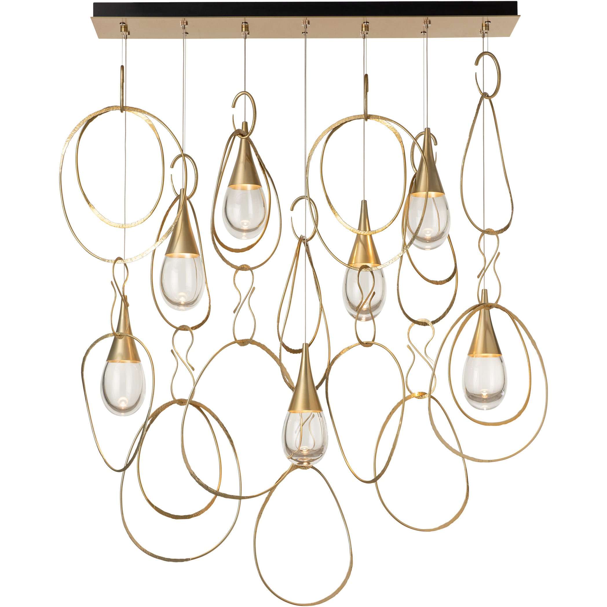 Lyric 7 Light 52.1 inch Modern Brass Linear Pendant Ceiling Light, Standard