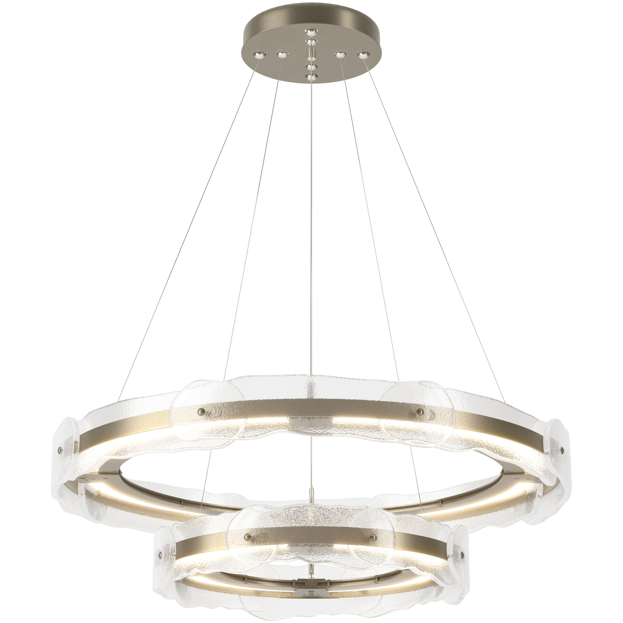 Solstice LED 36.6 inch Soft Gold Pendant Ceiling Light, Tiered