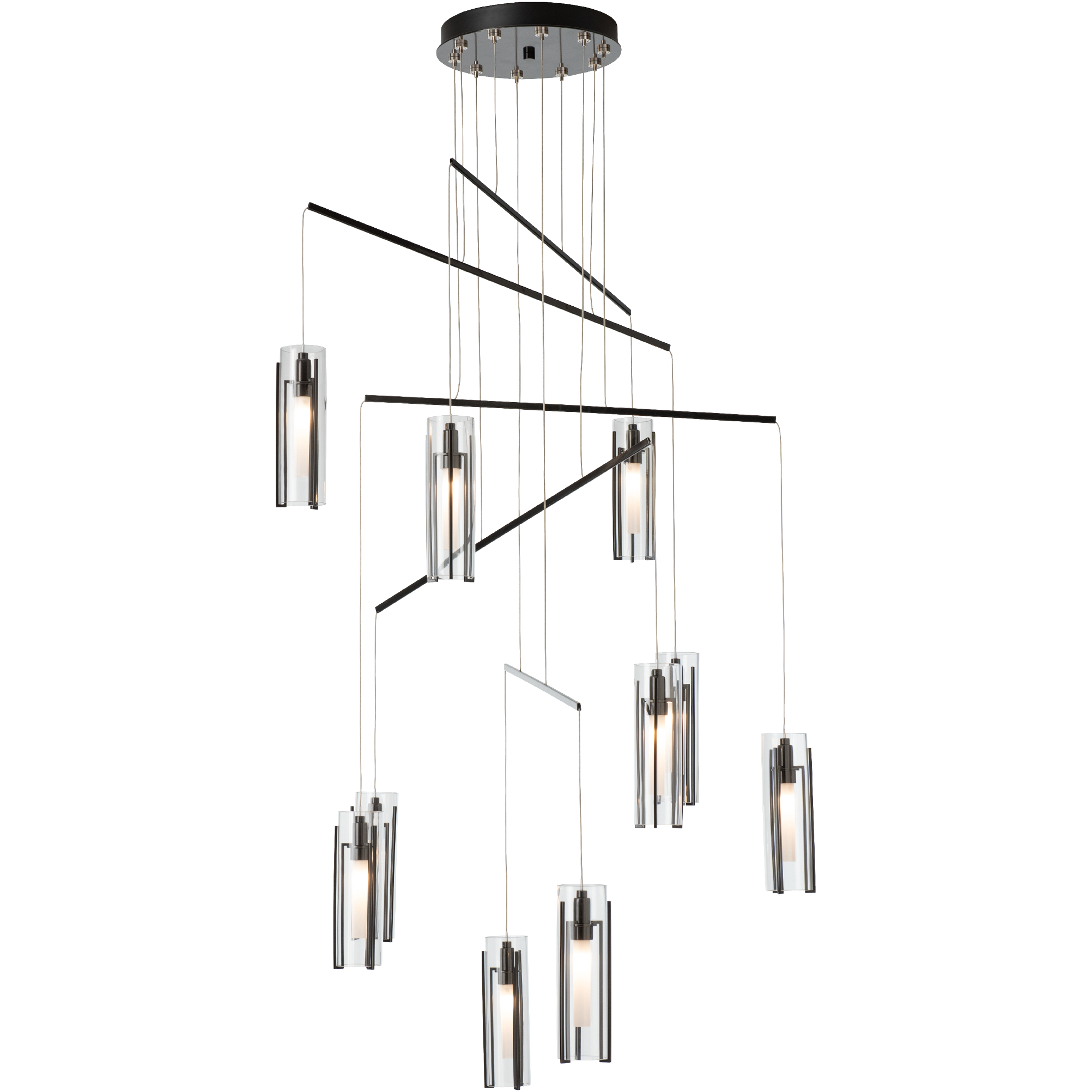 Exos 10 Light 34.9 inch Bronze Mobile Pendant Ceiling Light in Opal, Standard