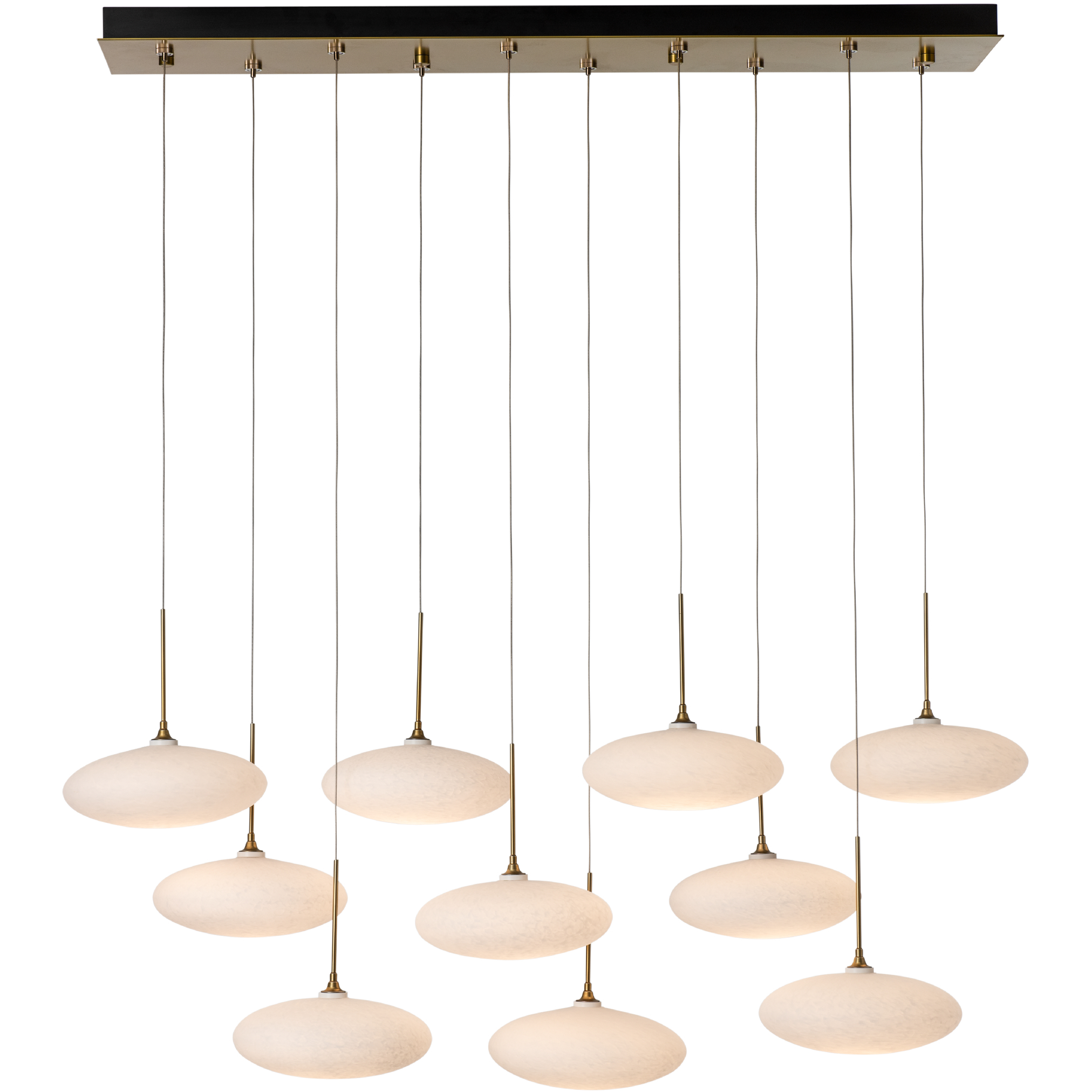 Clouds 10 Light 48 inch Modern Brass Pendant Ceiling Light, Standard