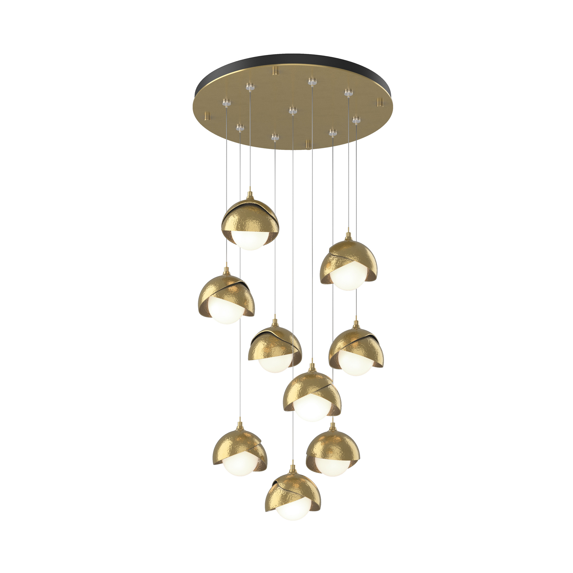 Brooklyn 9 Light 20.5 inch Bronze with Clear Steel Pendant Ceiling Light, Standard
