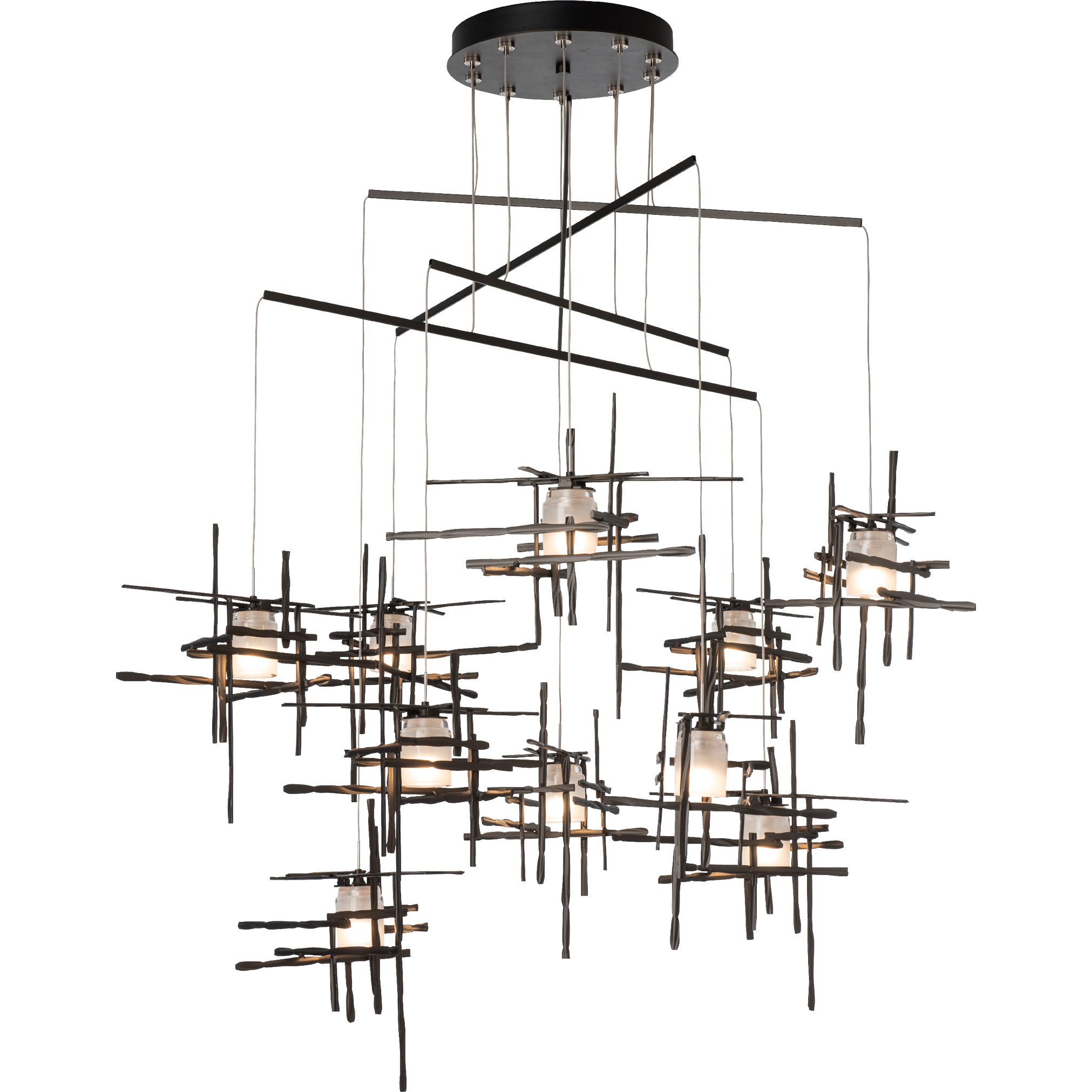 Tura 10 Light 48.9 inch Bronze Mobile Pendant Ceiling Light, Long