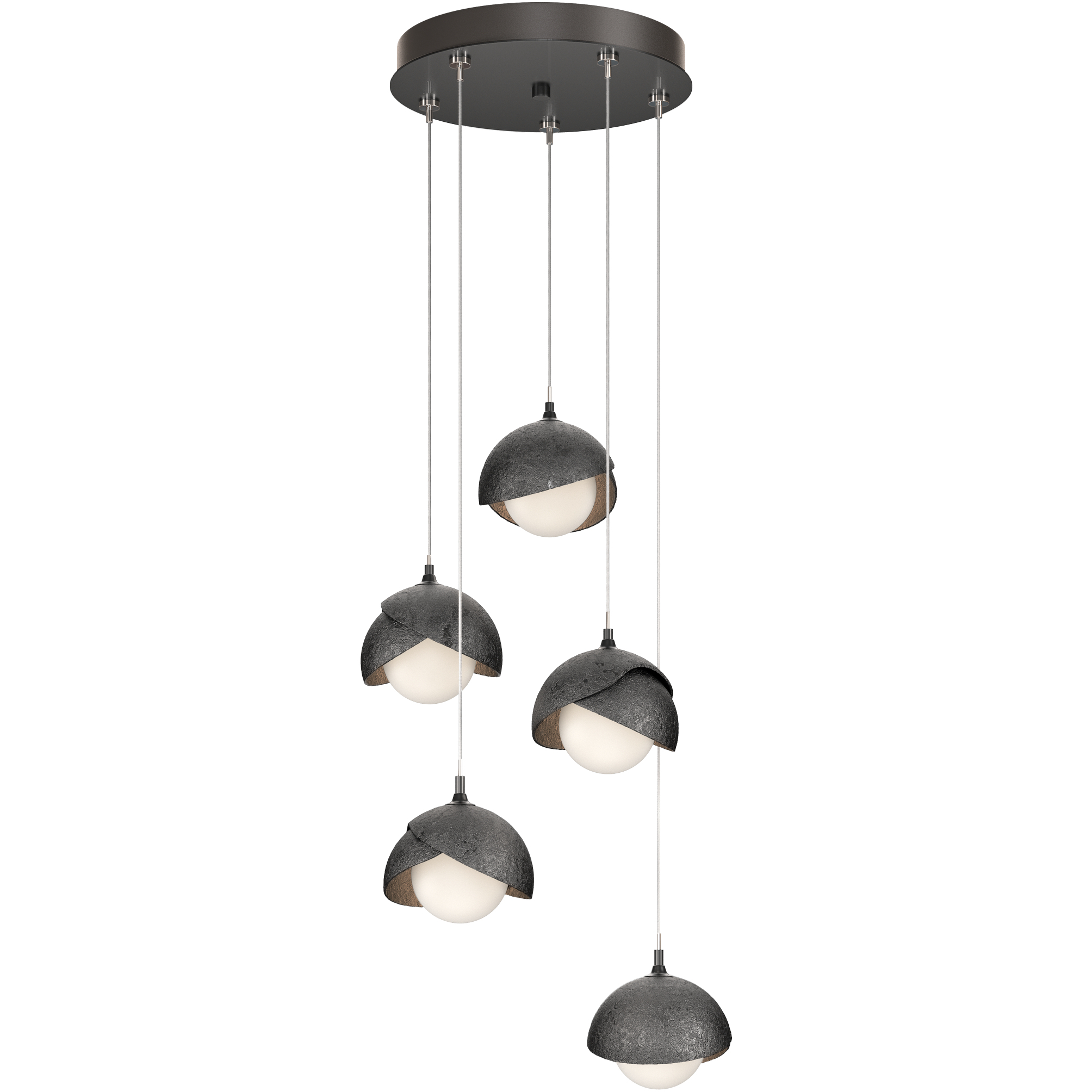 Brooklyn 5 Light 16 inch Vintage Platinum with Clear Steel Pendant Ceiling Light, Standard