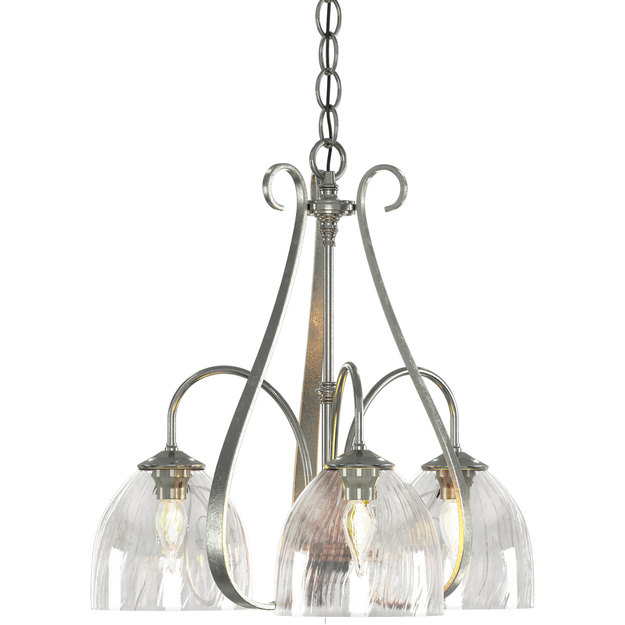 Sweeping Taper 3 Light 18.4 inch Sterling Chandelier Ceiling Light in Water, 3 Arm