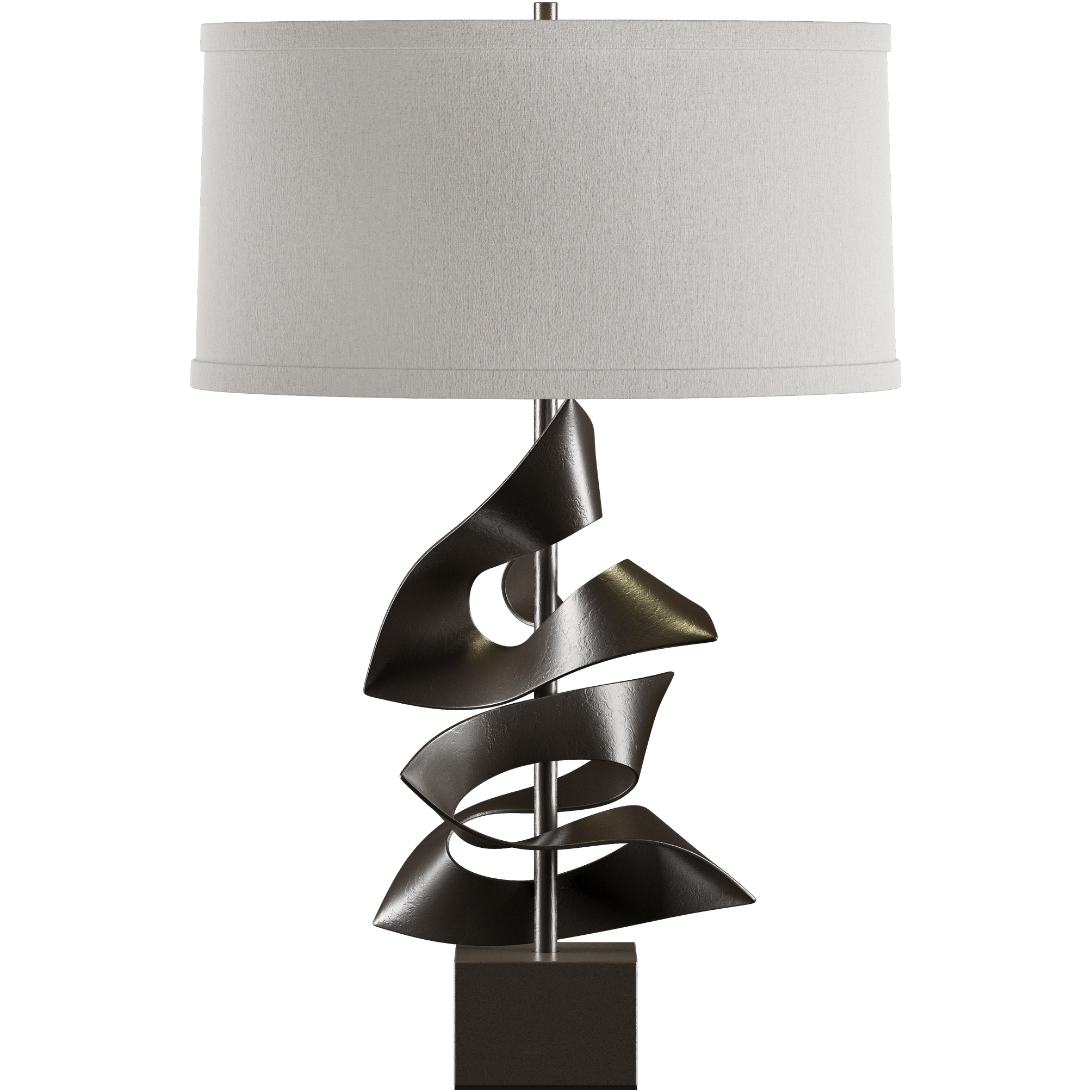 Gallery Twofold 24.7 inch 150 watt Oil Rubbed Bronze Table Lamp Portable Light in Flax